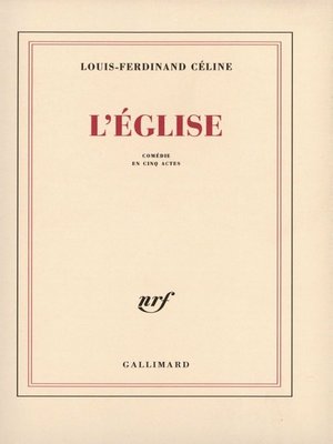 cover image of L'Église. Comédie en cinq actes